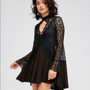 Free People “Secret Origins” Lace Tunic/Mini Dress